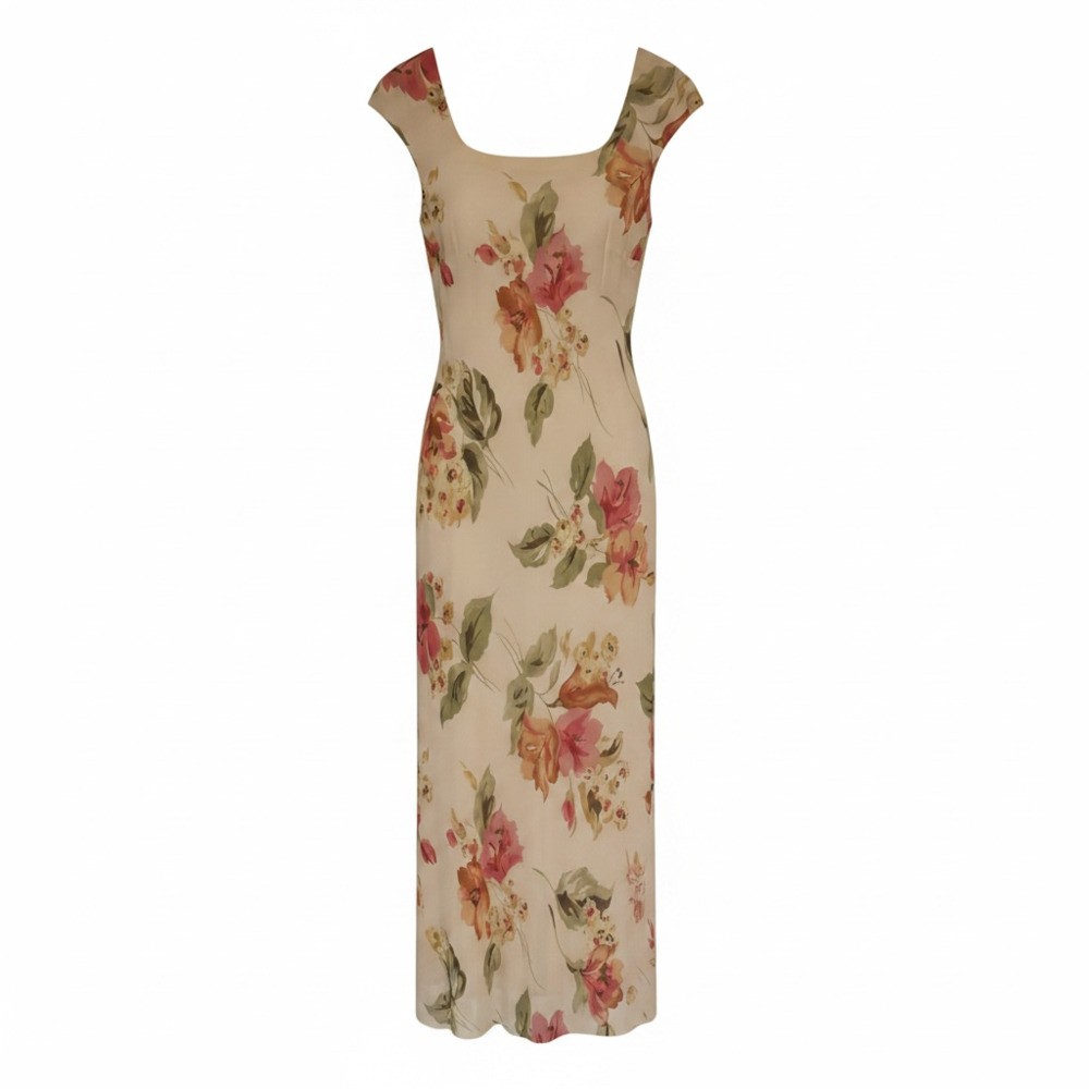 Vintage Ann Taylor 100% Silk Floral Maxi